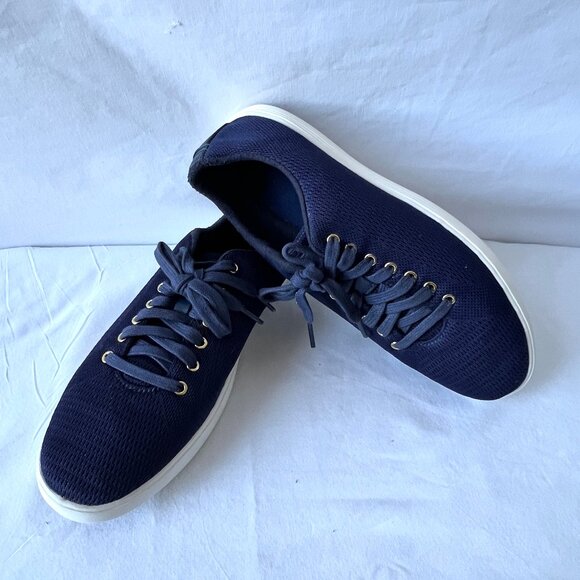 Cole Haan Grand.OS Navy Knit Lace Up Fashion Sneakers, W10504, Size 8, EC! - Picture 2 of 14